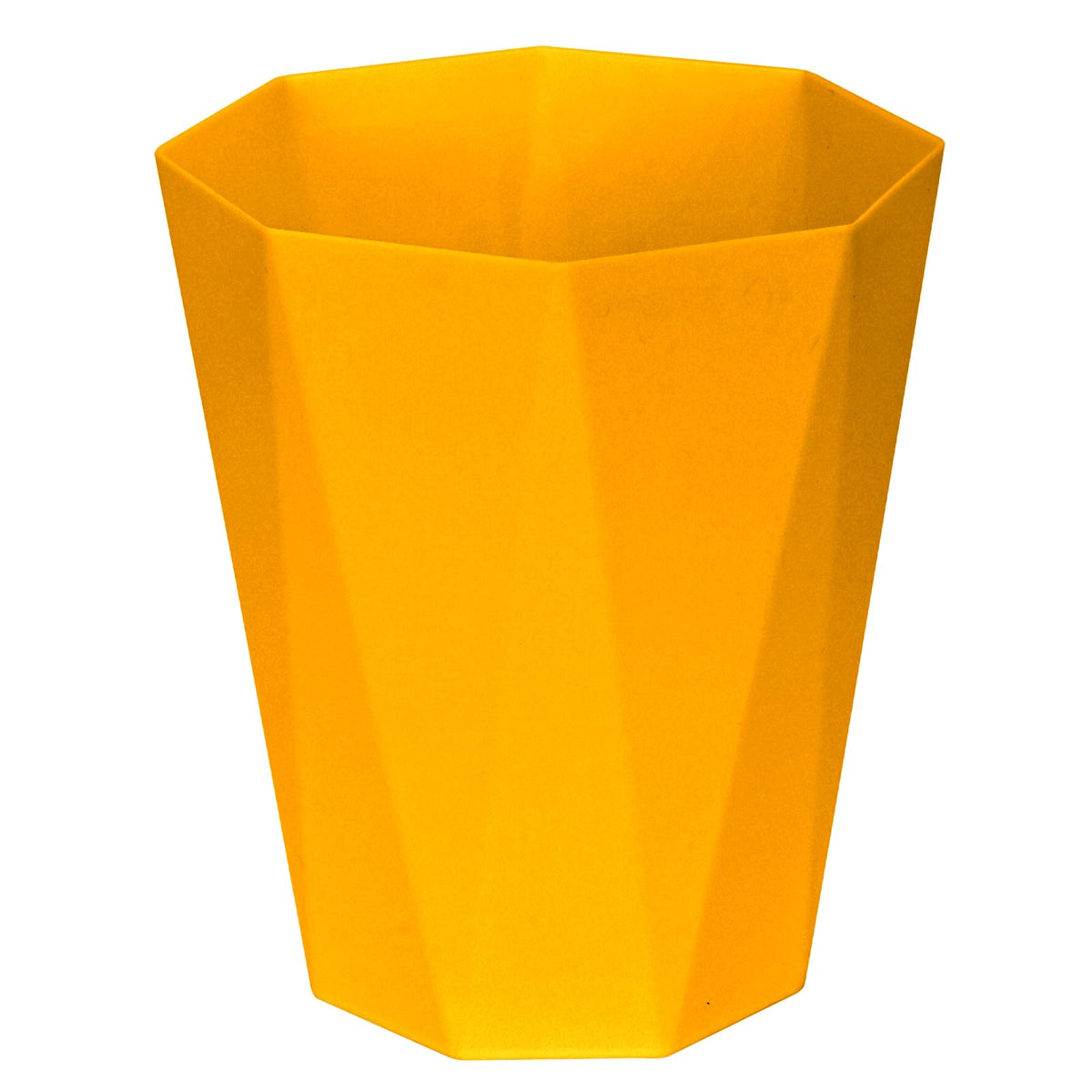 ZXJ small trash can front view in yellow, space-saving for compact bathrooms.