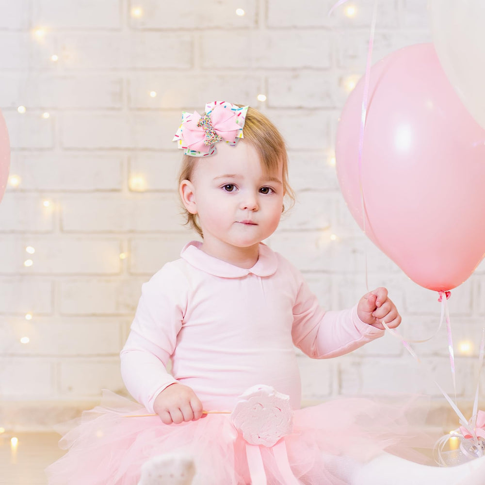 Zxvskr alligator-clip bow pink provides easy two-way wear.