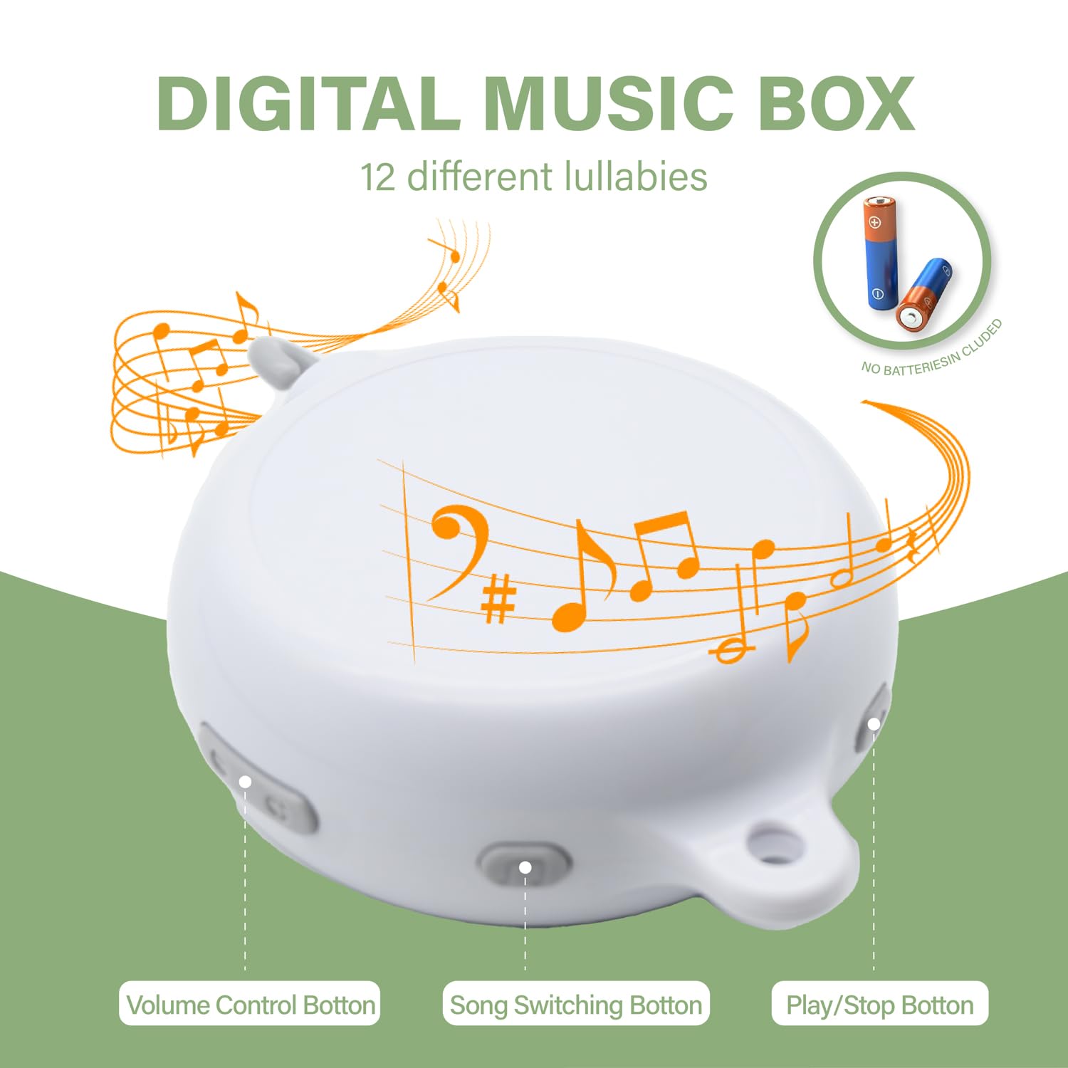 ZYATKSML 12 lullabies music box on crib mobile for soothing melodies