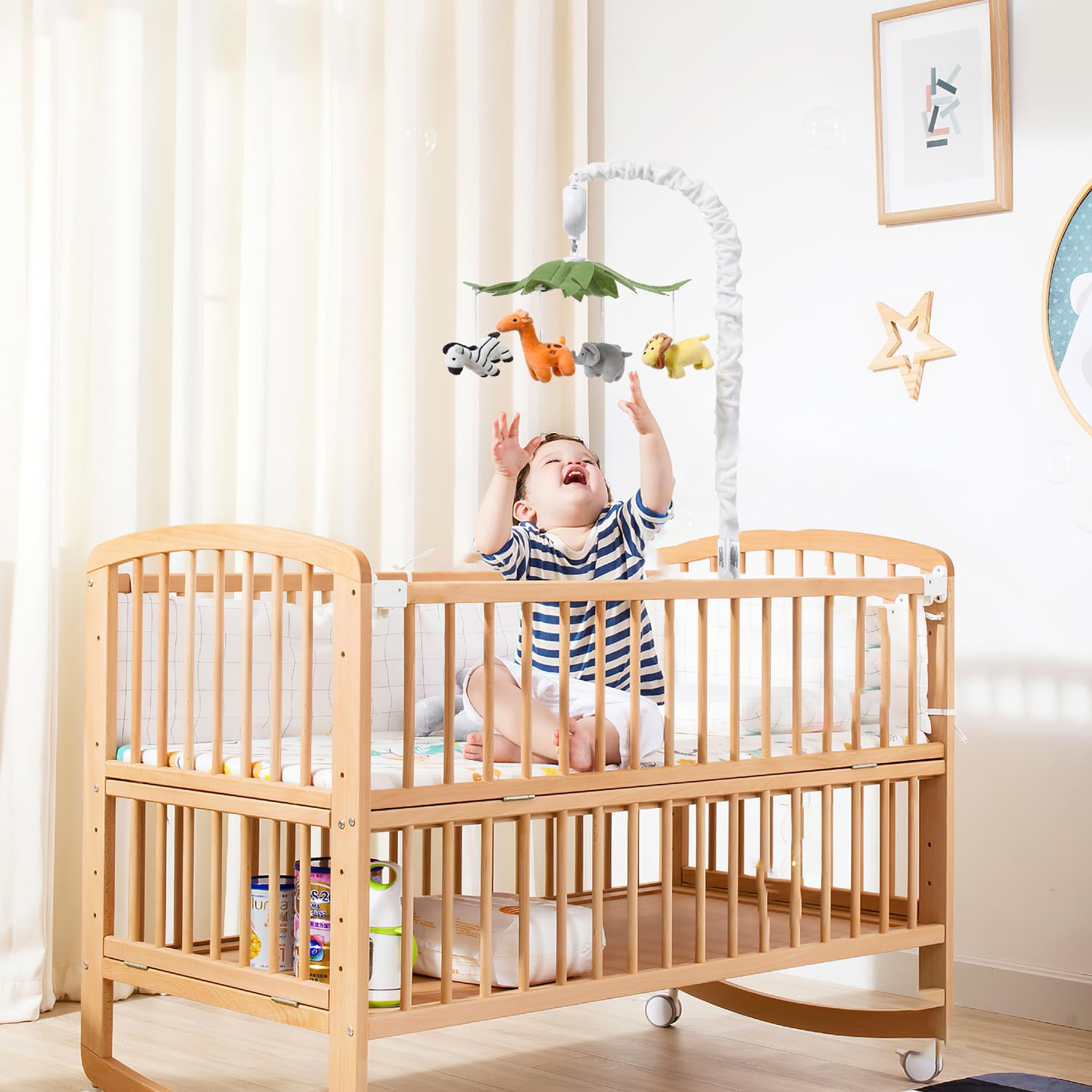 ZYATKSML safari nursery decor crib mobile in modern nursery