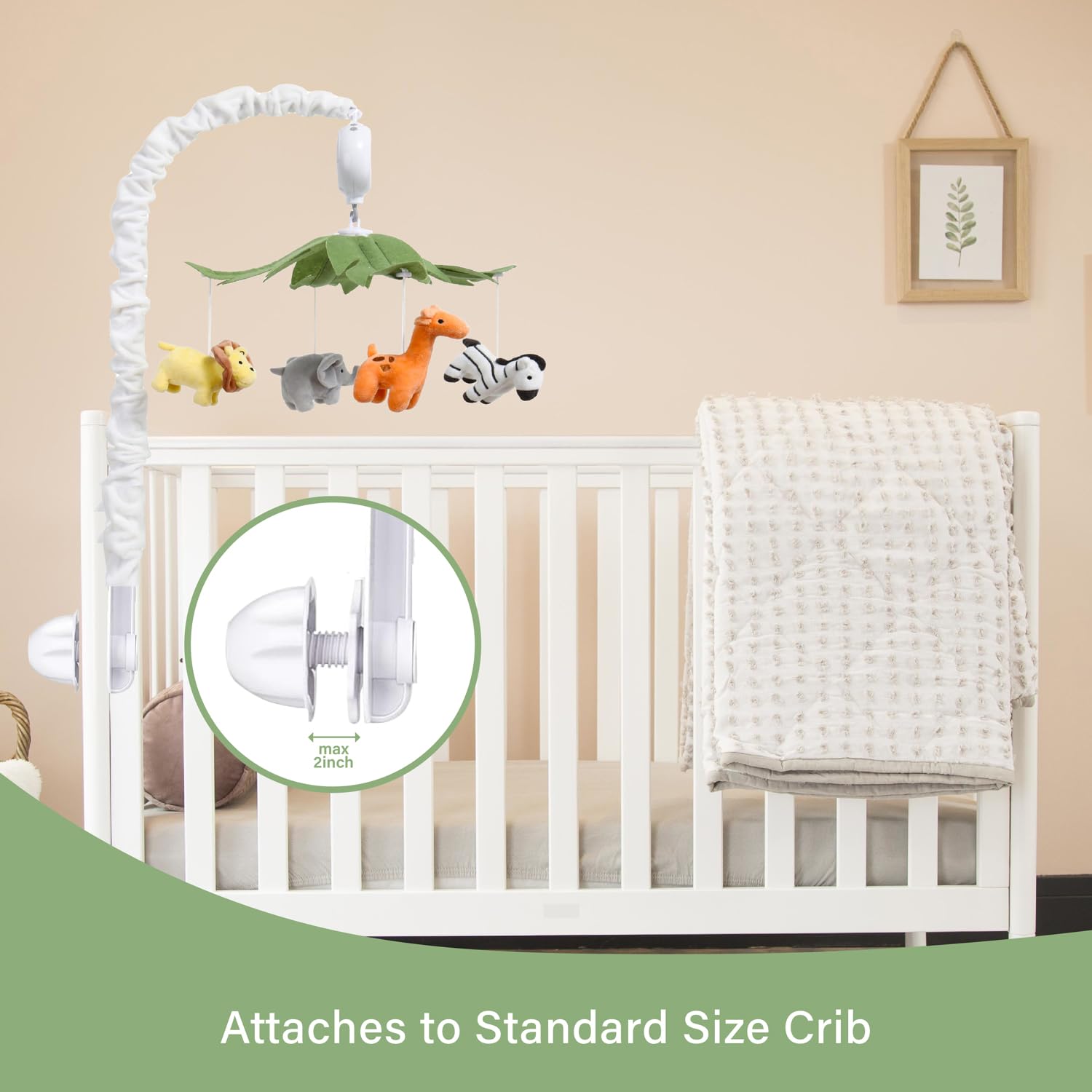 ZYATKSML adjustable volume on crib mobile for quiet or lively sound