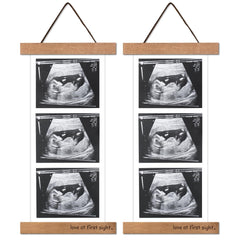 Zyeco sonogram frame on fridge displays ultrasound photos for cherished memories