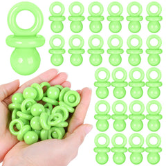ZYFLSQ 24-pack baby shower pacifiers green pack for cute decor and fun party games.