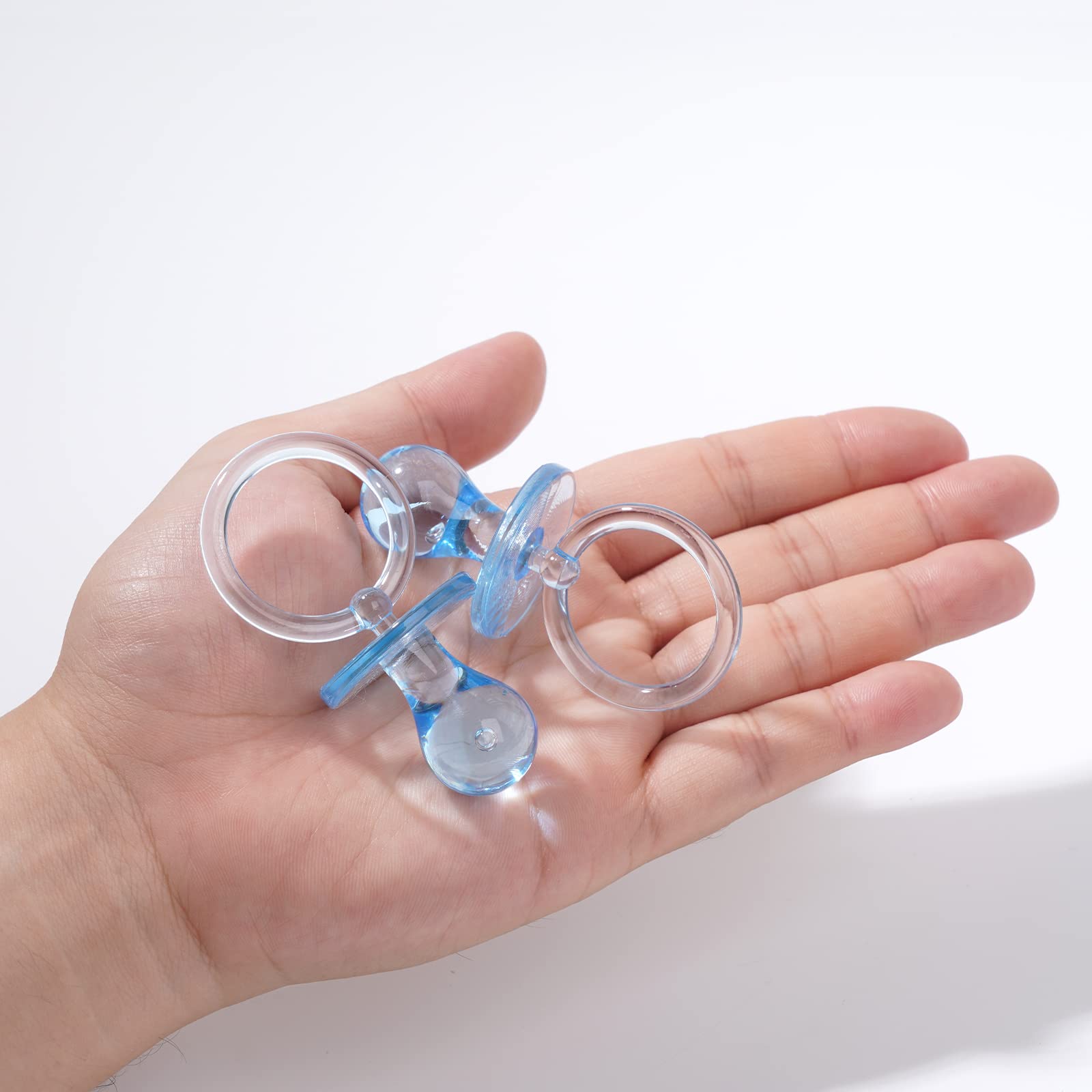 ZYFLSQ 50pcs blue acrylic pacifiers for gifting.