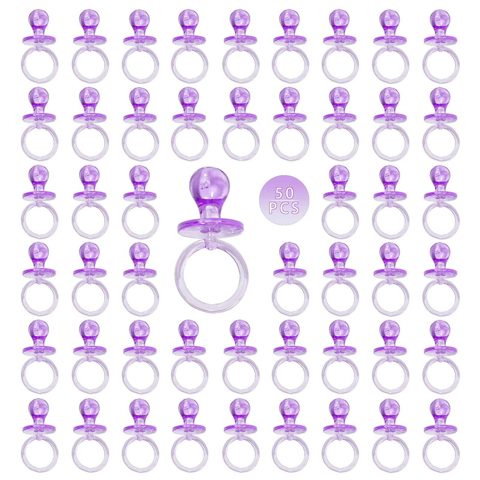 ZYFLSQ 50pieces baby pacifier purple table decor adds warm party ambiance.