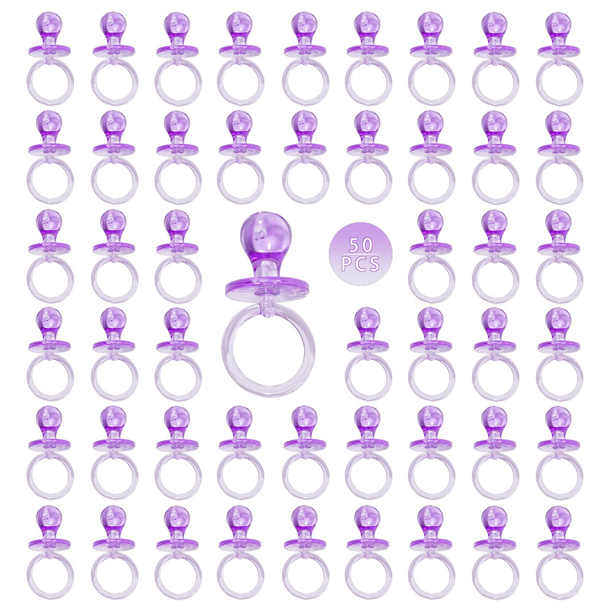 ZYFLSQ 50pieces baby pacifier purple table decor adds warm party ambiance.