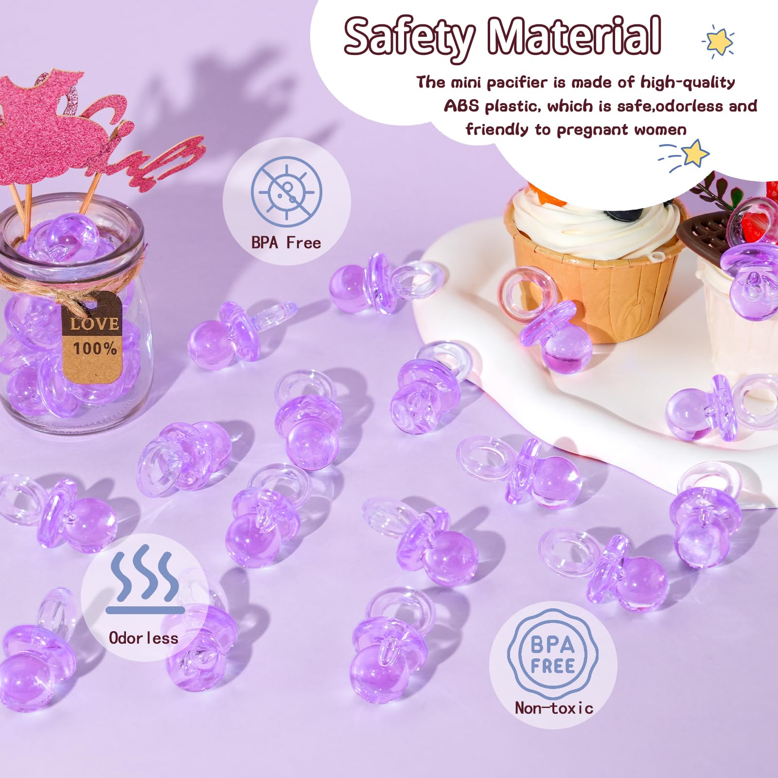 ZYFLSQ acrylic pacifiers for baby shower hunt game
