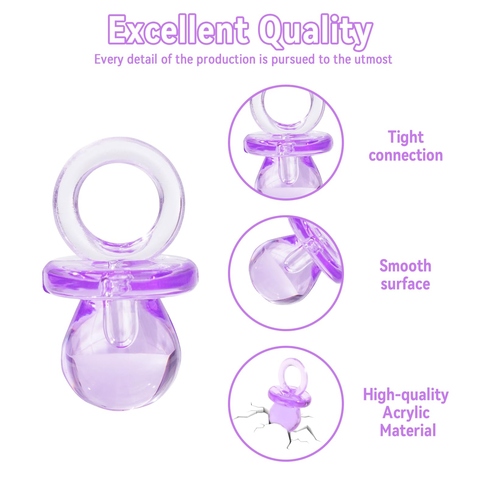 ZYFLSQ baby pacifier acrylic-durable piece with smooth surface for decorative use.