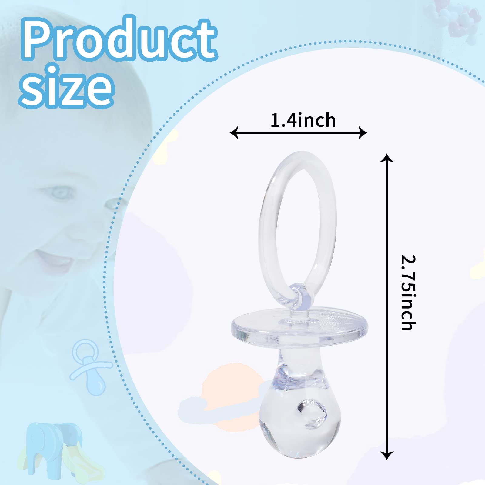 ZYFLSQ baby pacifier clear accent for DIY necklace projects and keepsakes