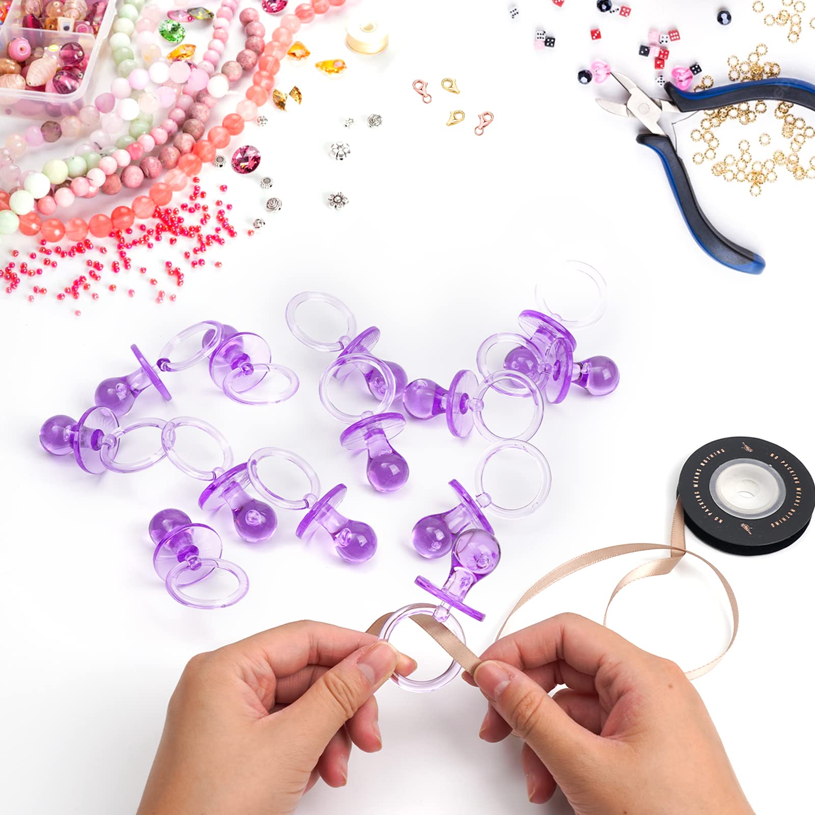 ZYFLSQ baby pacifier purple DIY bracelet idea for playful party accessories.