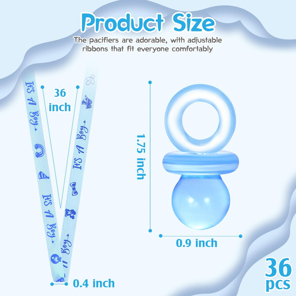 ZYFLSQ blue pacifier necklaces ribbon detail highlights soft cotton weave for comfort