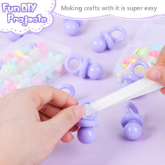 ZYFLSQ baby shower pacifiers with DIY loops for ribbon threading and crafts