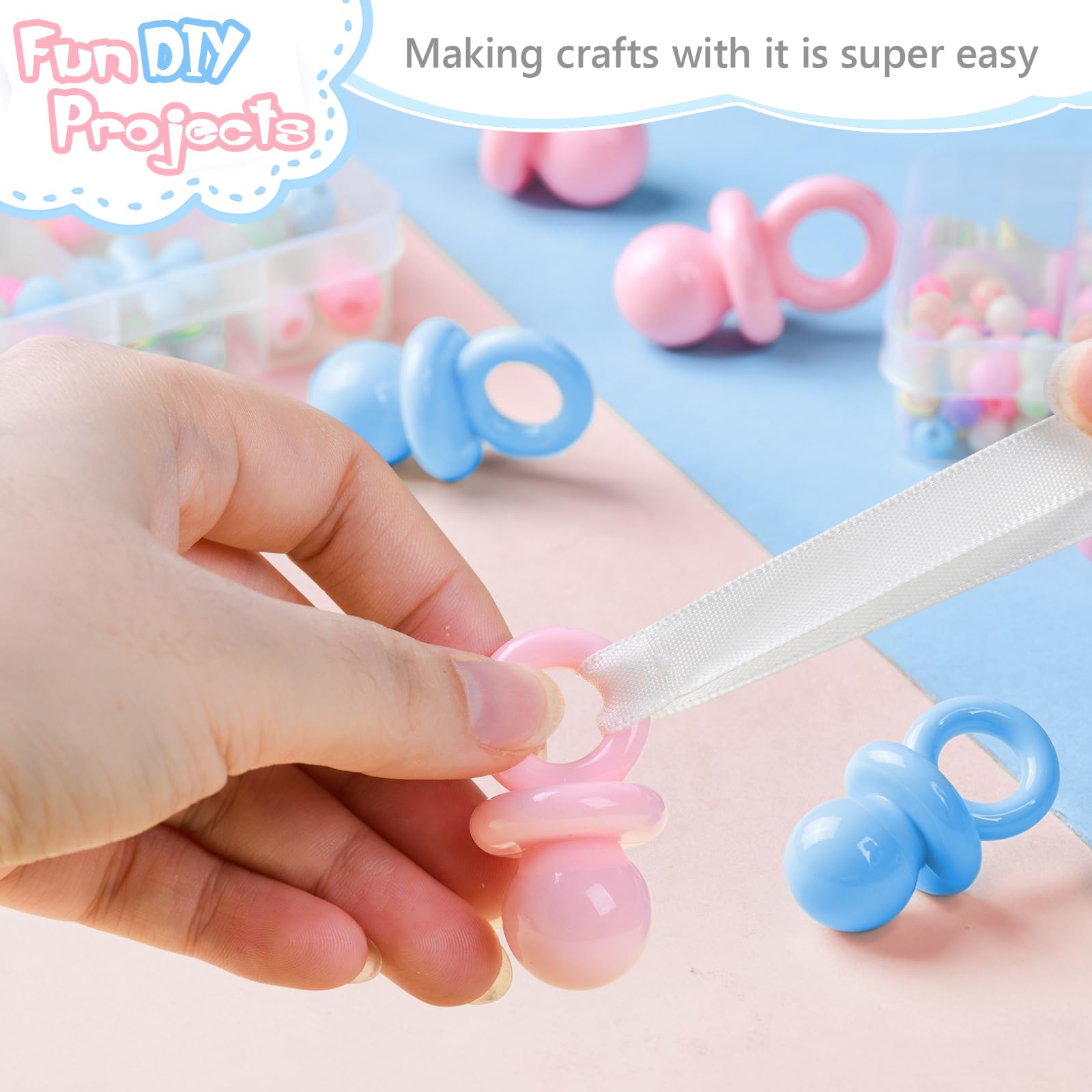 ZYFLSQ blue baby shower pacifier image perfect for gender reveal decor and quick props.
