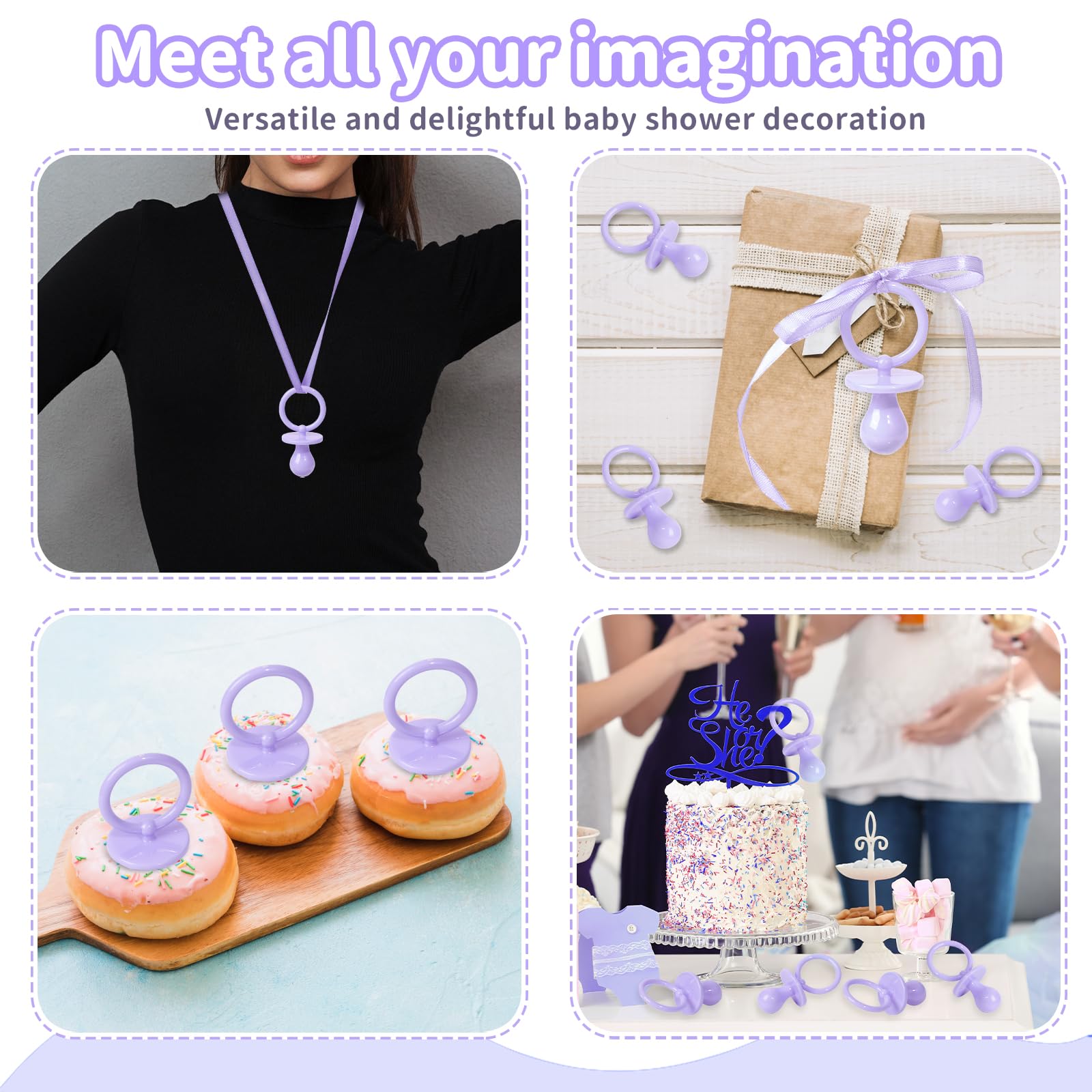 ZYFLSQ bulk purple pacifiers pack for baby shower planning