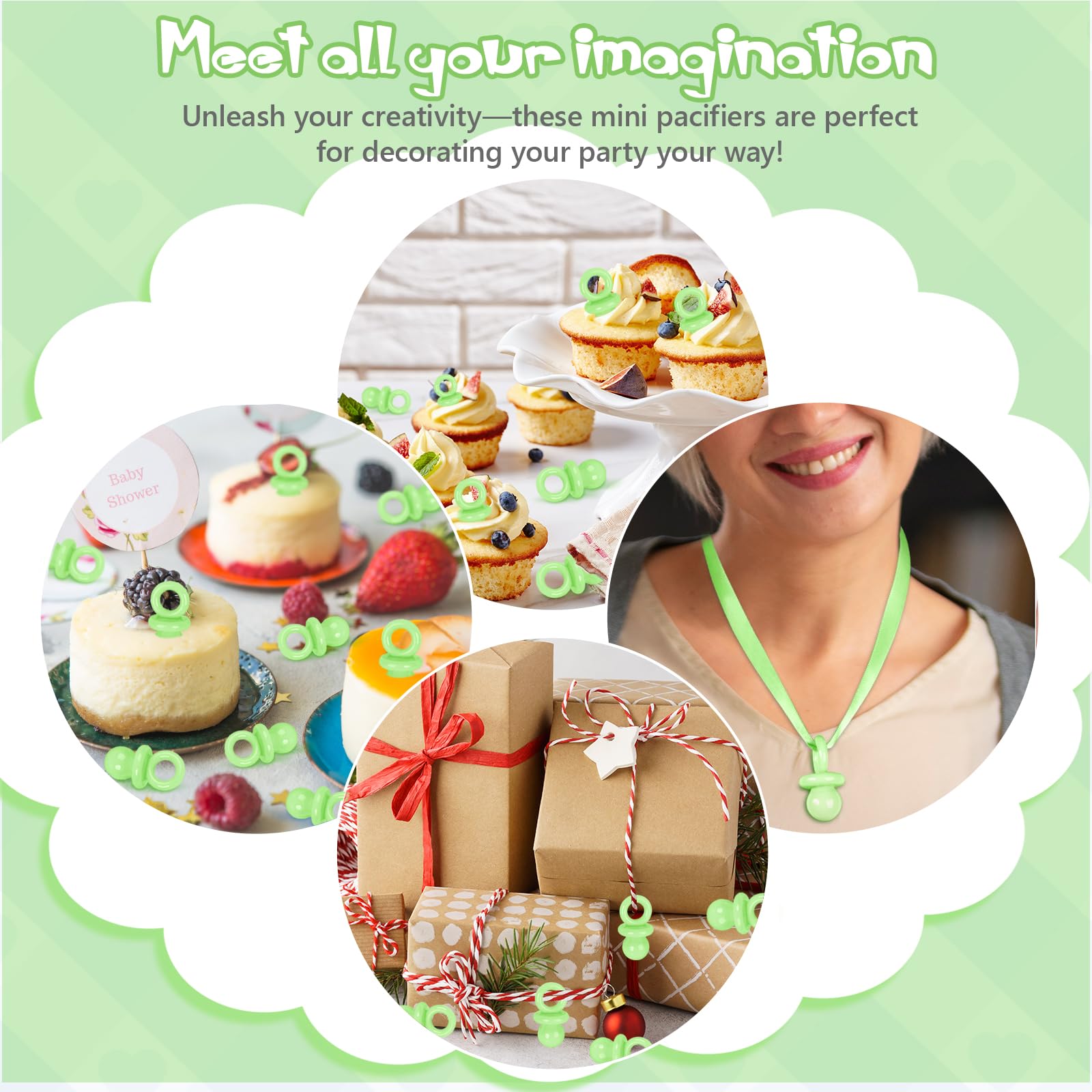ZYFLSQ DIY-friendly pacifiers with loop ideal for gift bags or keepsakes.