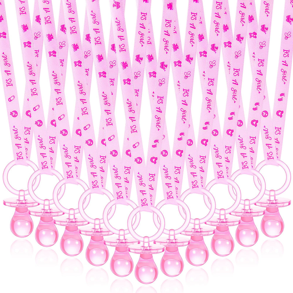 ZYFLSQ pacifier necklaces pink pack for baby showers, ideal as party favors and photo props.