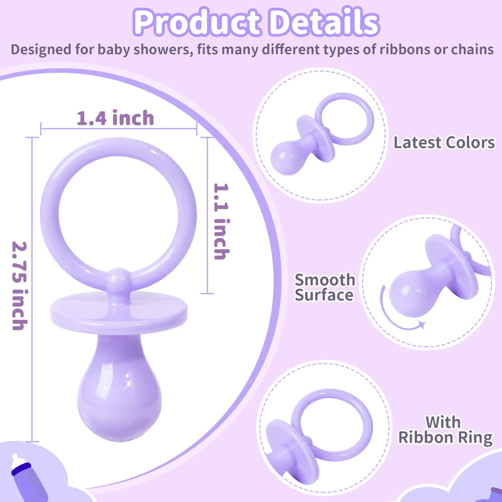 ZYFLSQ purple pacifiers used for baby shower game