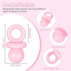 ZYFLSQ pink mini pacifier decor for gift bags and DIY crafts