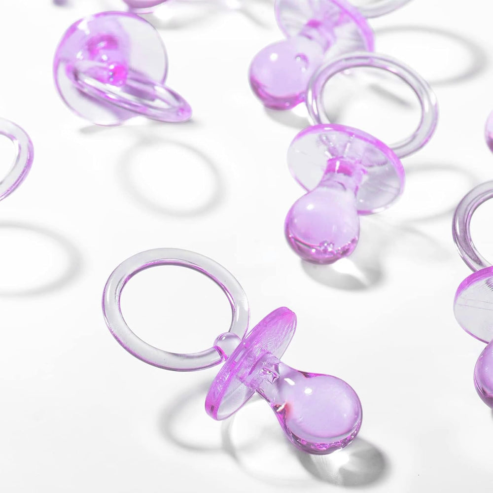 ZYFLSQ purple pacifiers arranged for gender reveal table scatter decor
