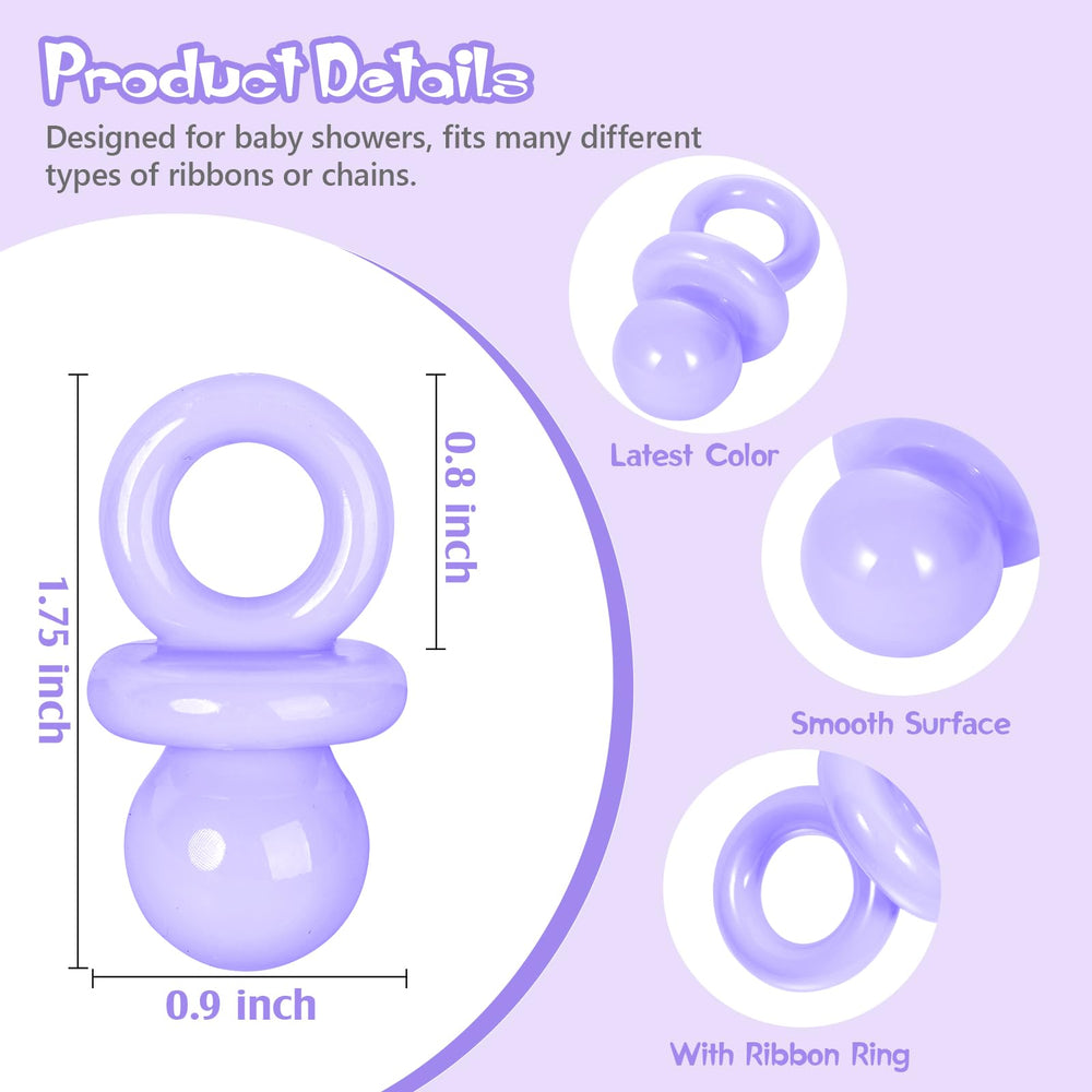 ZYFLSQ purple pacifiers used in hunt pacifier game at baby showers