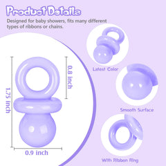 ZYFLSQ purple pacifiers used in hunt pacifier game at baby showers