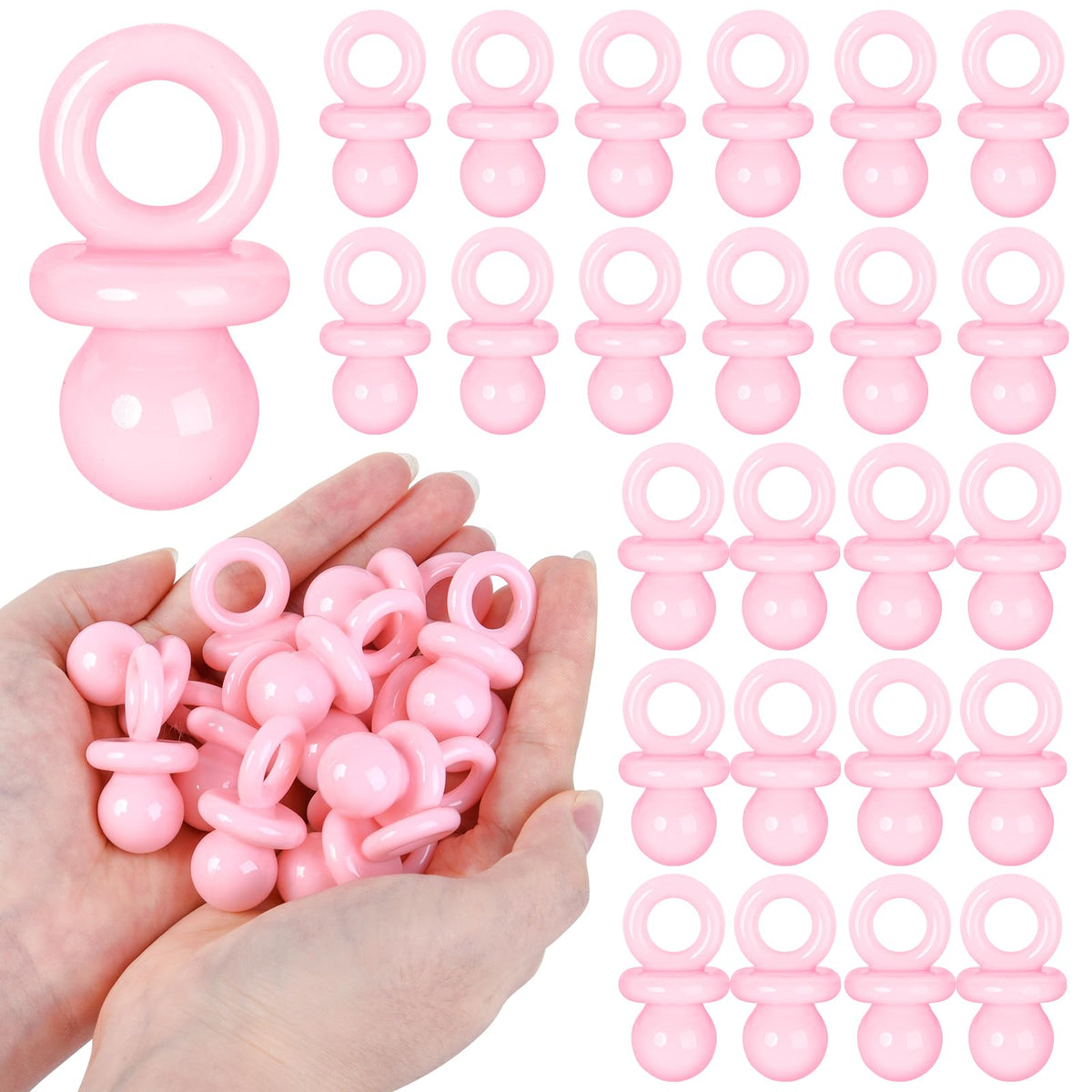 ZYFLSQ pink pacifiers 24-pack for baby shower decor and table scatter