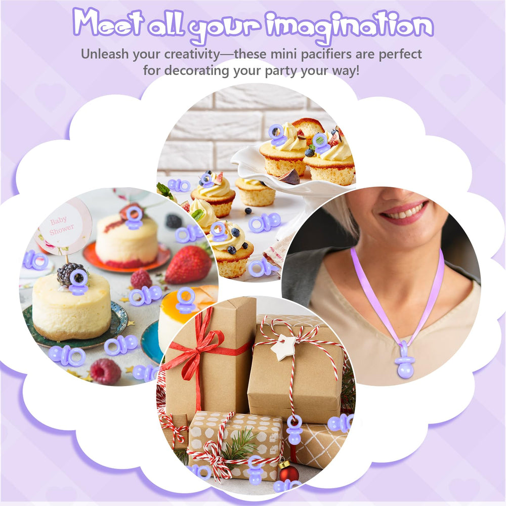 ZYFLSQ bulk pacifiers used as charming party favors in purple