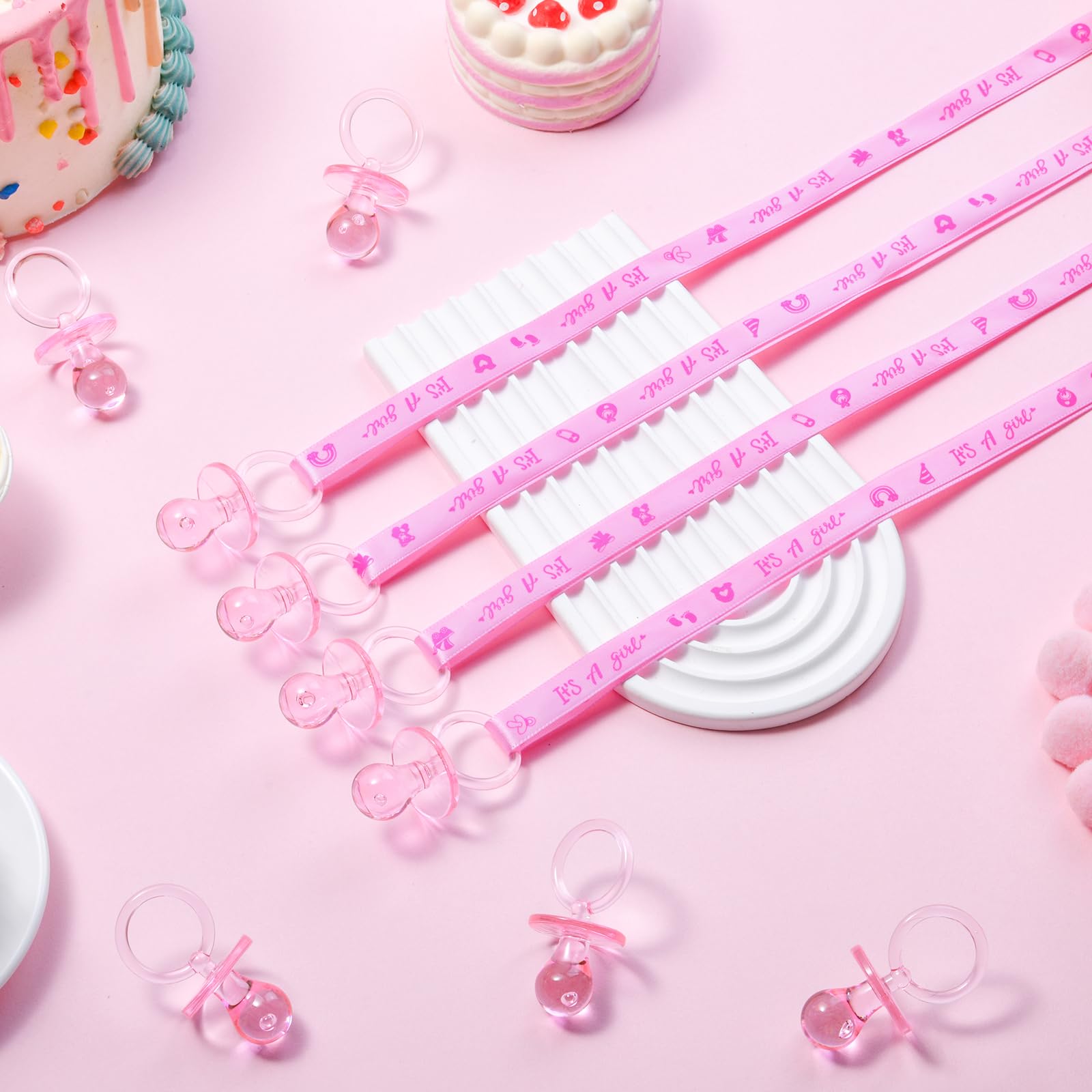 ZYFLSQ pink photo booth prop necklace for fun, candid baby shower photos.