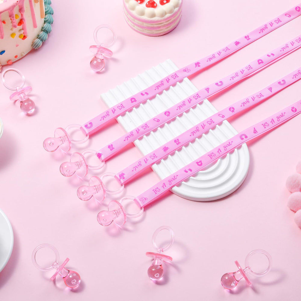 ZYFLSQ pink photo booth prop necklace for fun, candid baby shower photos.