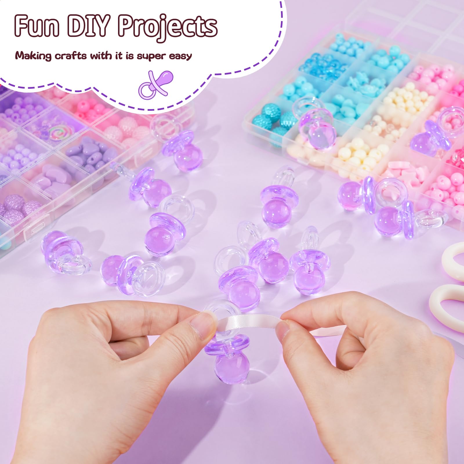 ZYFLSQ purple acrylic pacifiers ideal for DIY crafts keepsakes