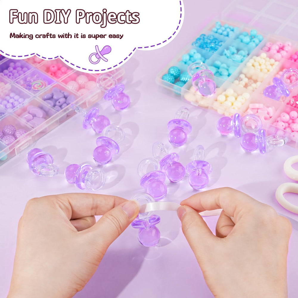 ZYFLSQ purple acrylic pacifiers ideal for DIY crafts keepsakes