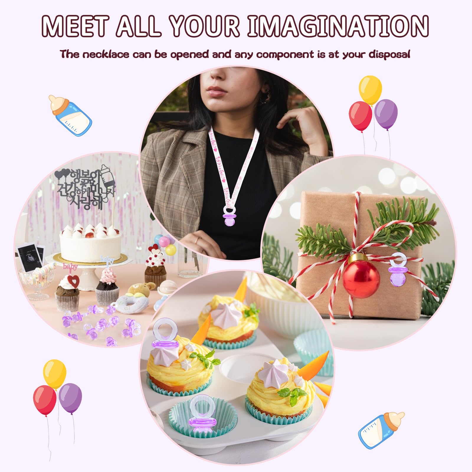ZYFLSQ purple table scatter pacifiers decor