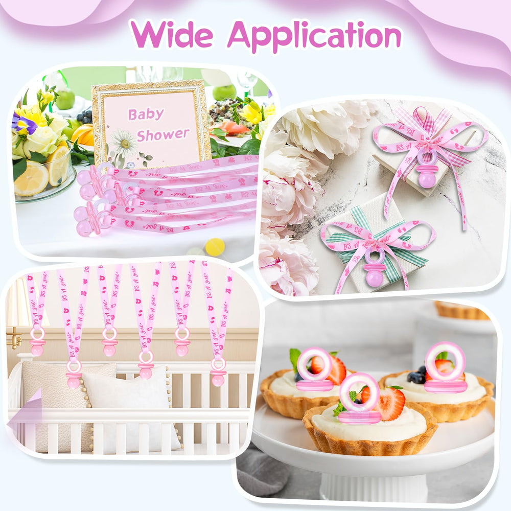 ZYFLSQ table scatter decoration—cute, cohesive pink accents for gender reveal parties.