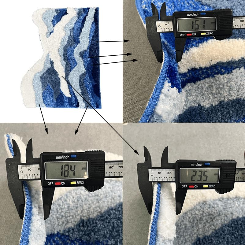 ZYLG blue 3D ocean wave bath mat enhances coastal decor with a nautical vibe.
