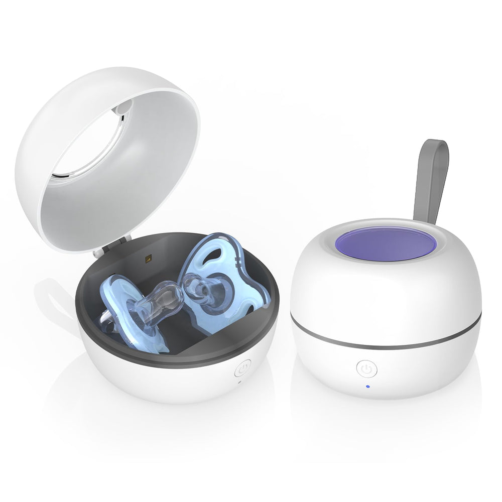 Zyntieu portable pacifier sanitizer front view for on-the-go clean pacifiers.