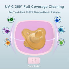 Zyntieu pacifier sanitizer uses UV-C bulbs for thorough, mercury-free sanitization