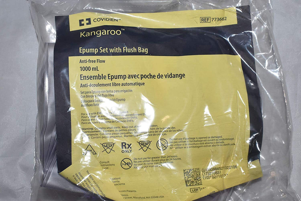 ZYOUO epump 1000ml flush bag close-up highlights DEHP-free PVC construction.
