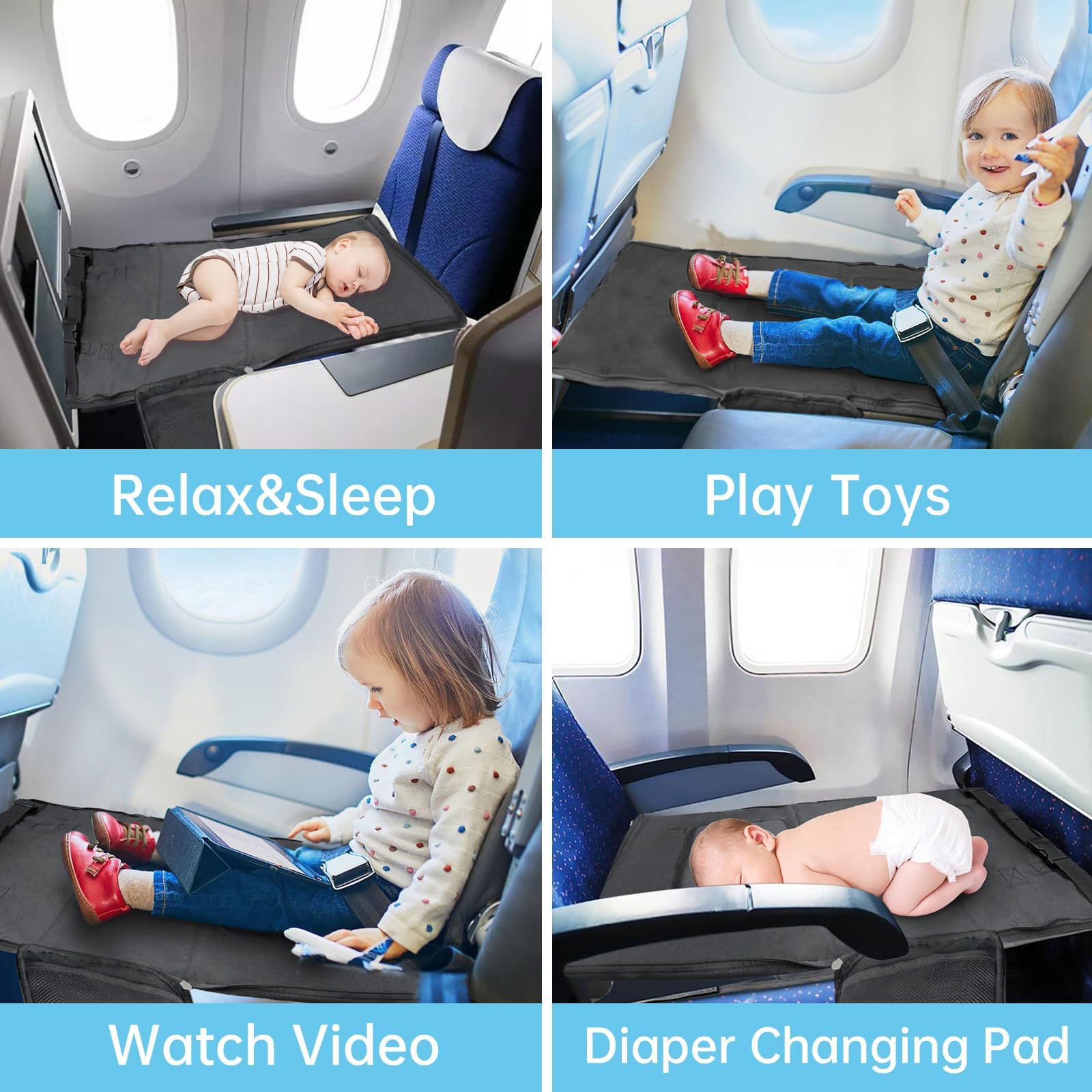 Zyphoria bed non-slip pad keeps seat area secure during flight