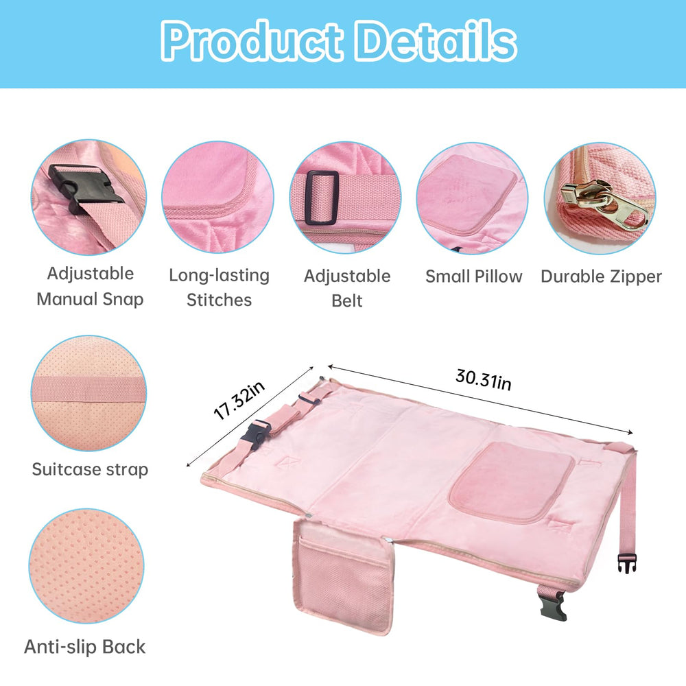 Zyphoria Toddler Airplane Bed pink pillow-01 includes a small pillow for baby comfort.