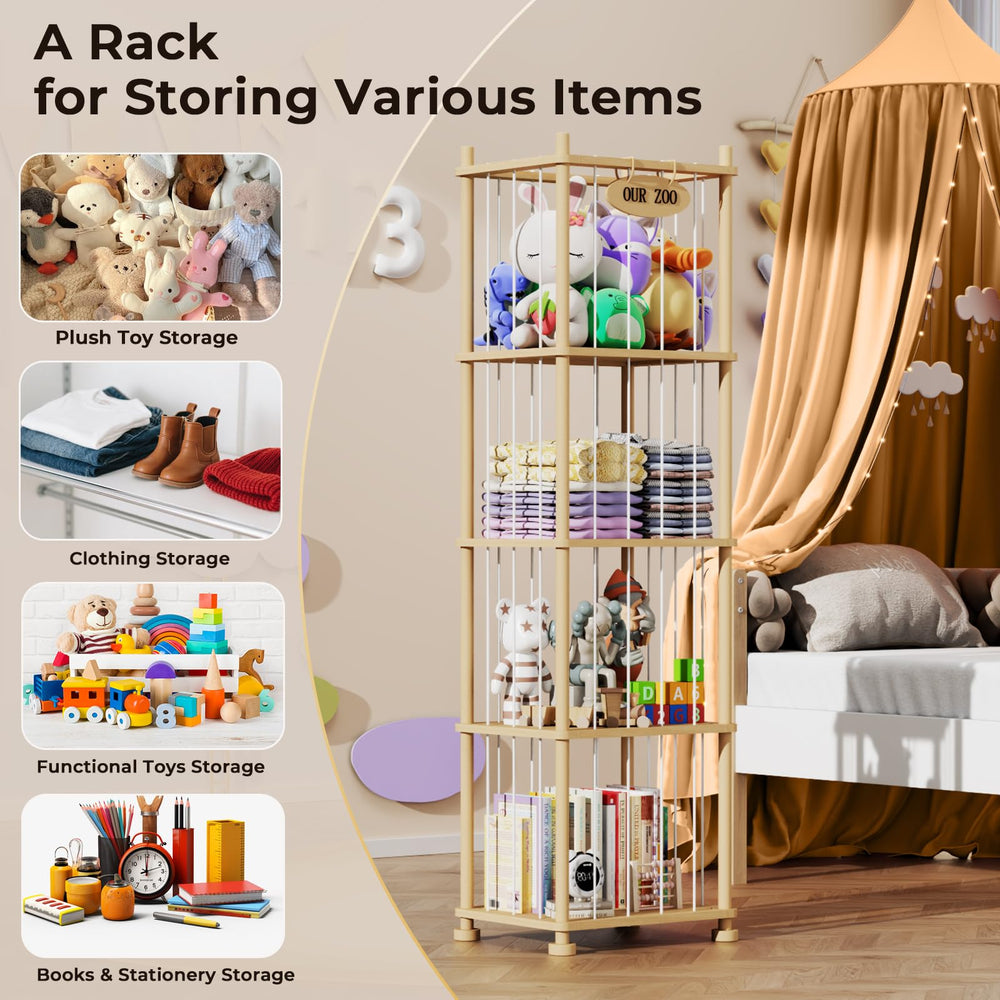 Zyraflux multi-purpose storage holds books, blocks, clothes, and more for growing rooms.