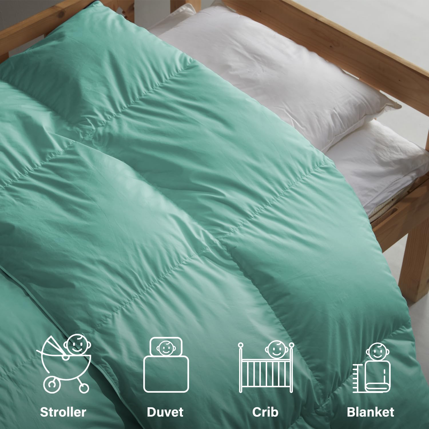 zzlamb Warm Baby Quilt noiseless shell highlights soft, quiet sleep during naps.
