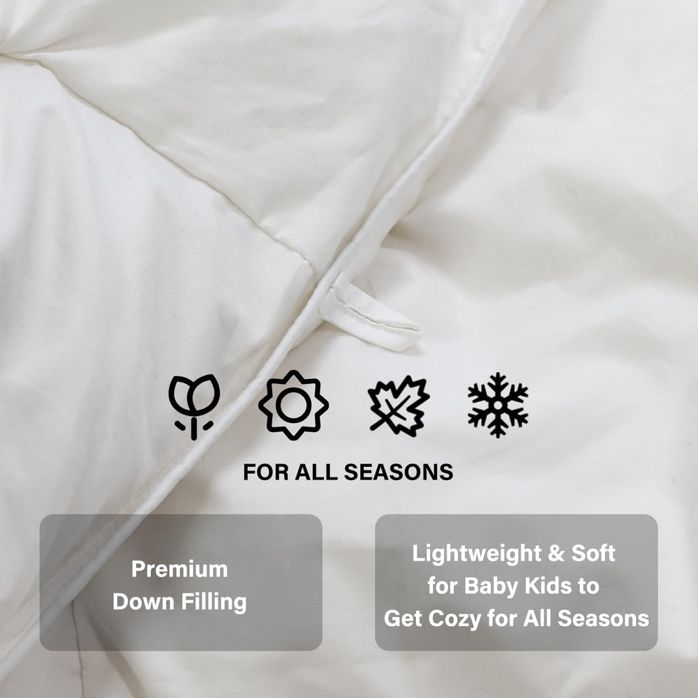 zzlamb water-repellent down blanket helps manage moisture for naps.