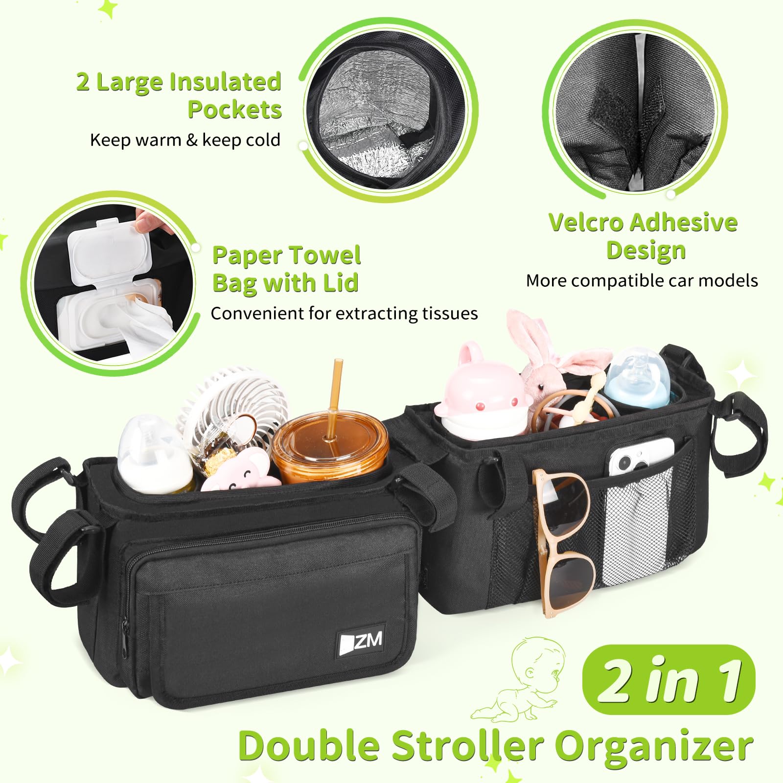 ZZM insulated pocket right preserves milk or cold snacks while you walk