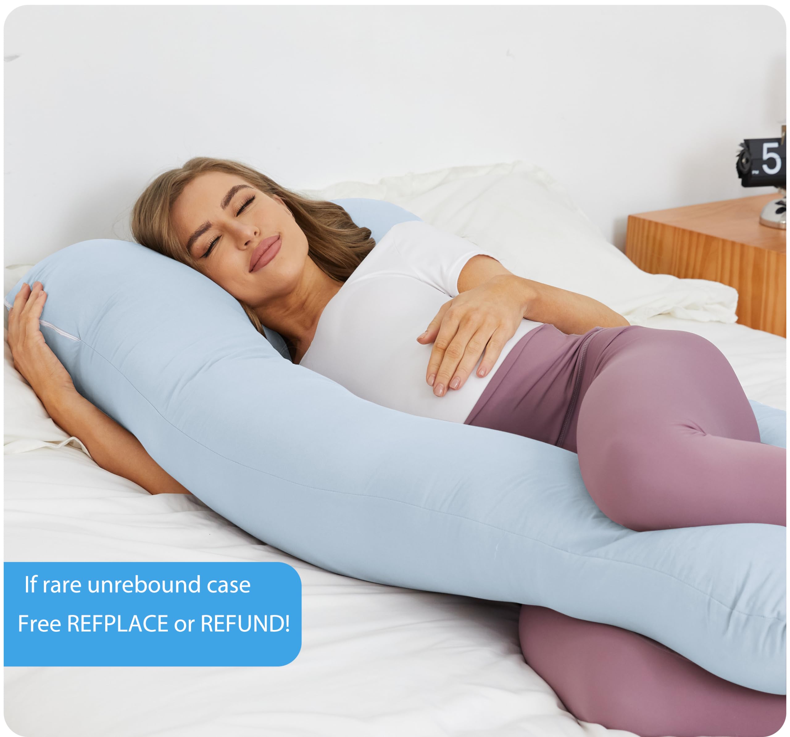 ZZZhen belly-comfort angle demonstrates cradle-like support for sleeping positions.